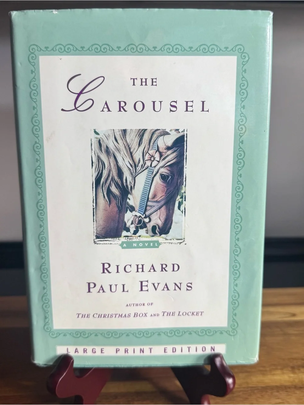 The Carousel by Paul Evans — Large Print Notebook in Mint Green